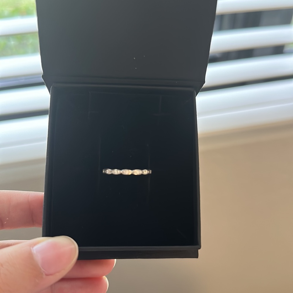 Diamond wedding band 5.25 0.12 carat 14k white gold